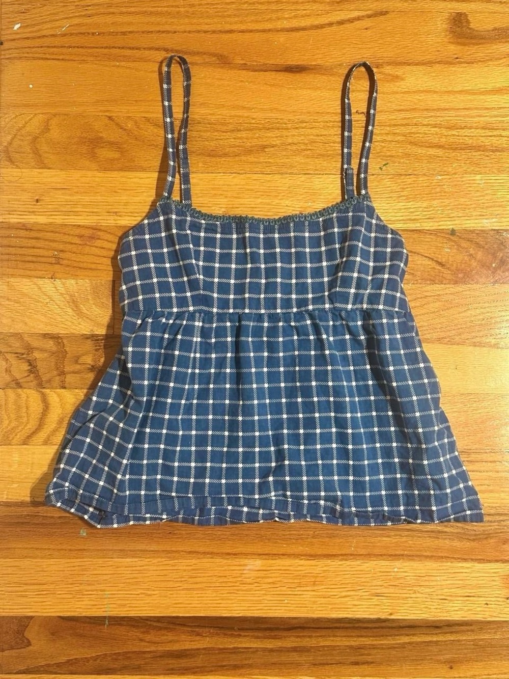 Motel Rocks Blue Plaid Spaghetti Strap Cami